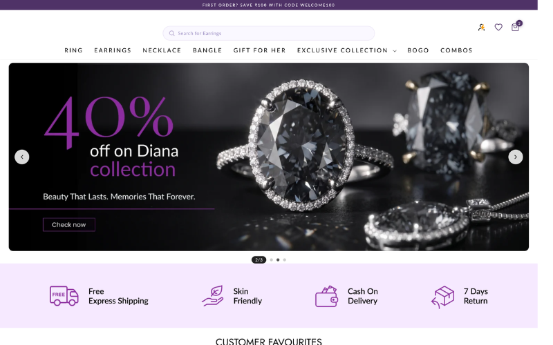 The Rangrez jewellery Shopify store